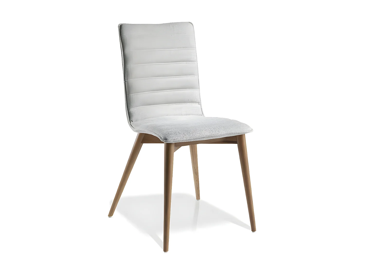 Chaise en bois de frêne couleur noyer et tissu Luza - Lot de 2-Couleur MIRAGE 24