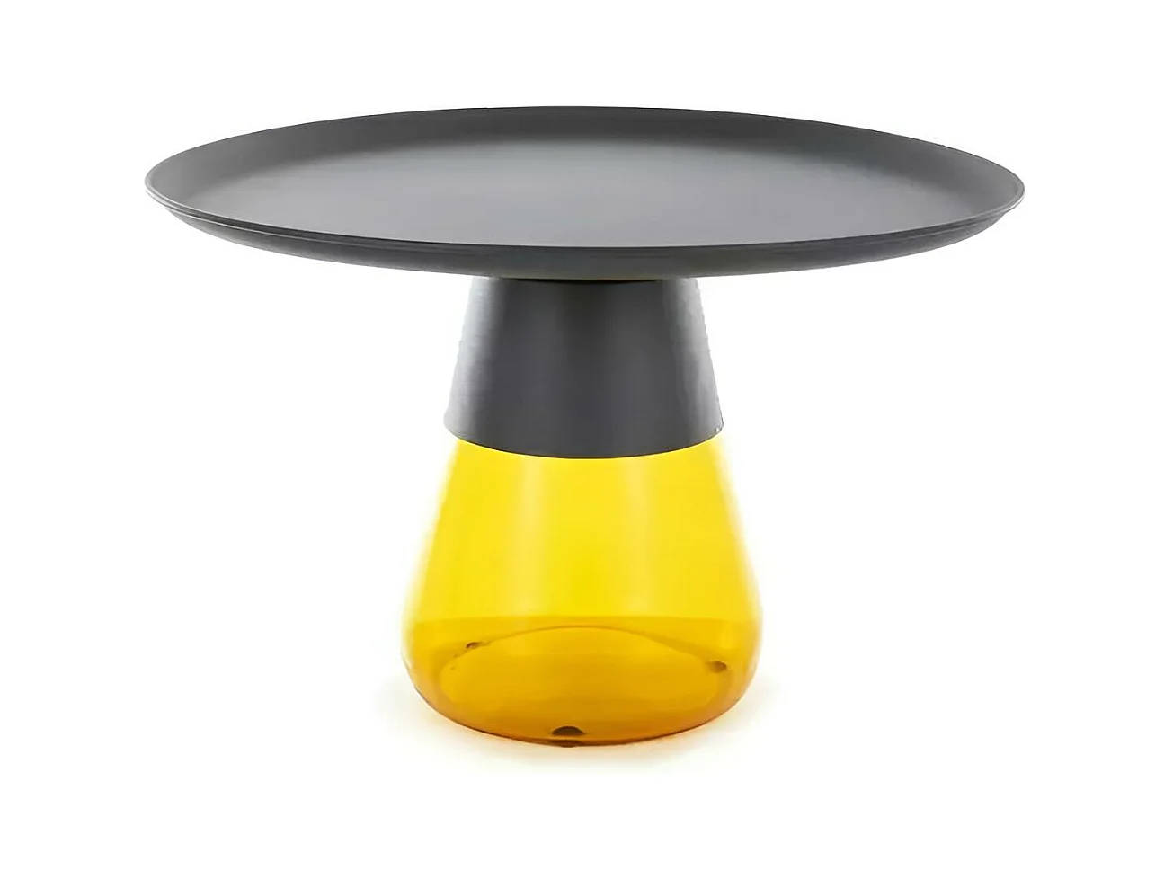 Beistelltisch Tiffany XL/Metall&Glas/Gelb&Schwarz