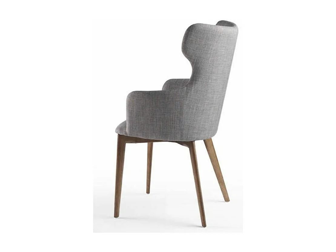 Chaise avec accoudoirs tissu et pieds bois de frêne Paola-Couleur MIRAGE 36