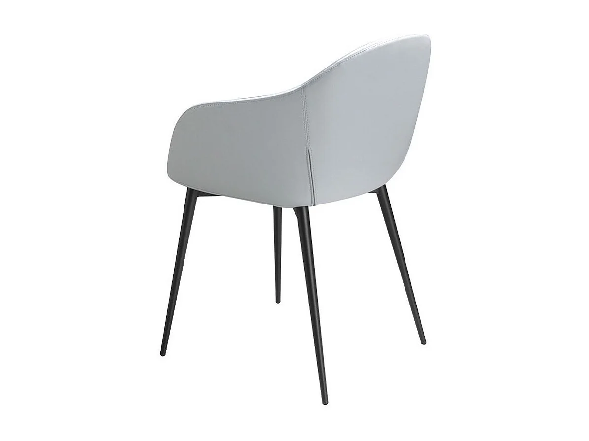 Chaise velours et cuir éco pieds en acier noir Lucie - Lot de 2-Couleur MIRAGE 11