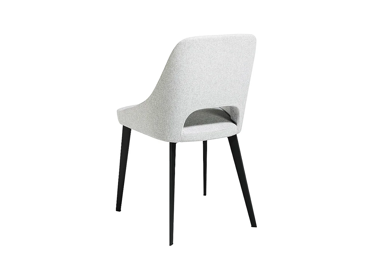 Barbra stoel in witte stof en zwart stalen poten - Set van 2-Kleur DUO67