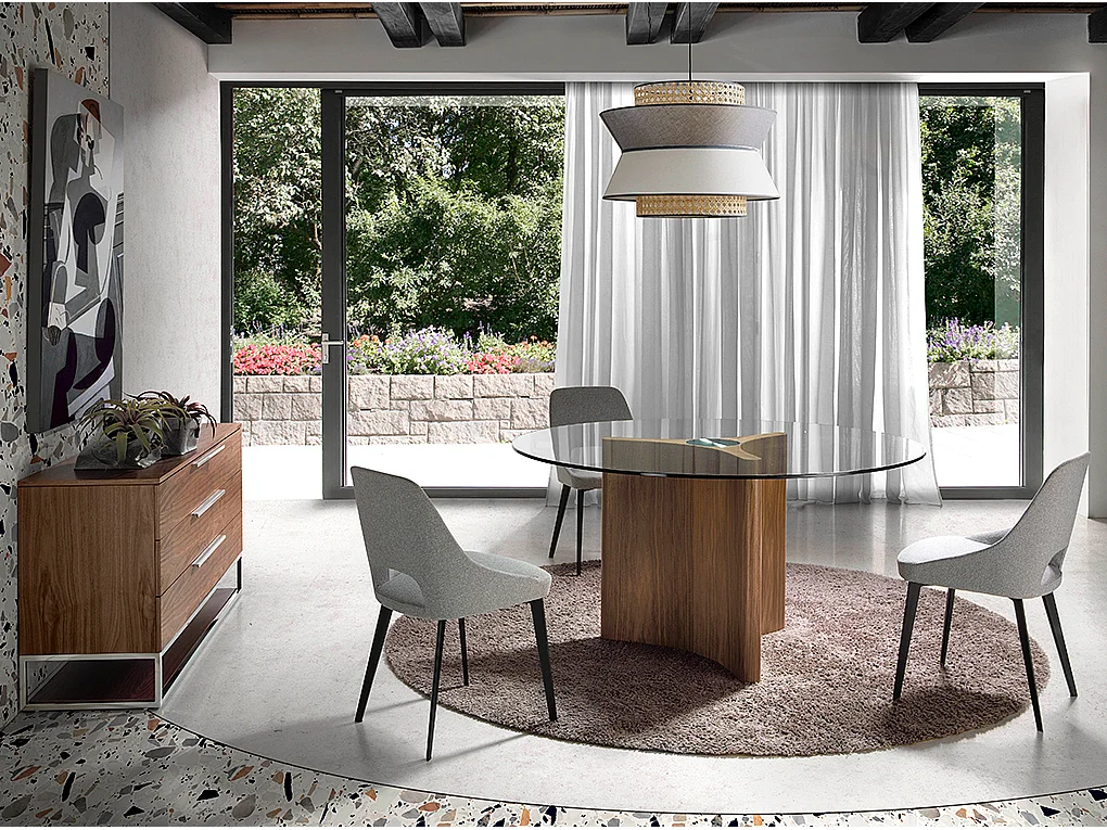 Chaise en tissu blanc et pieds en acier noir Barbra - Lot de 2-Couleur DUO 67