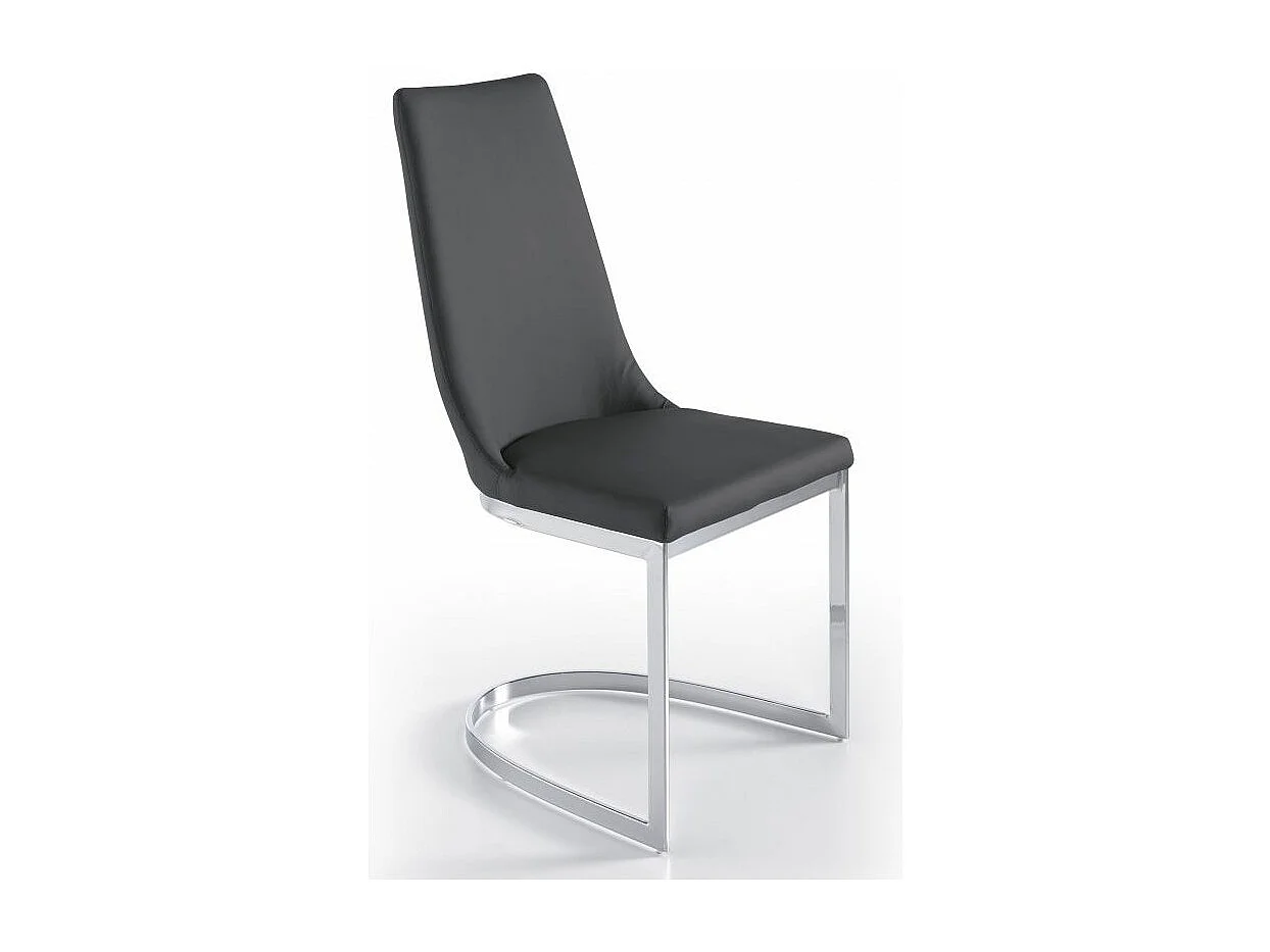 Chaise design simili cuir et acier chromé Stari - Lot de 4-Couleur Aqua 41 Anis