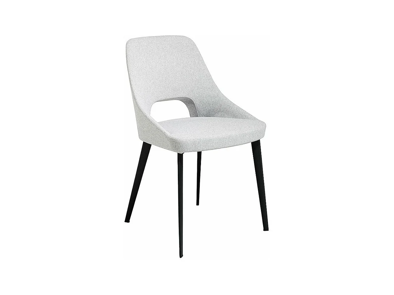 Chaise en tissu blanc et pieds en acier noir Barbra - Lot de 2-Couleur DUO 40
