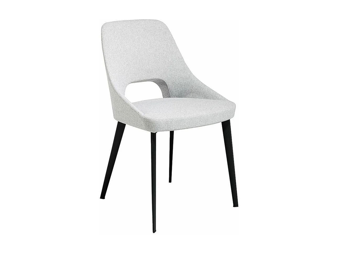 Chaise en tissu blanc et pieds en acier noir Barbra - Lot de 2-Couleur DUO 40