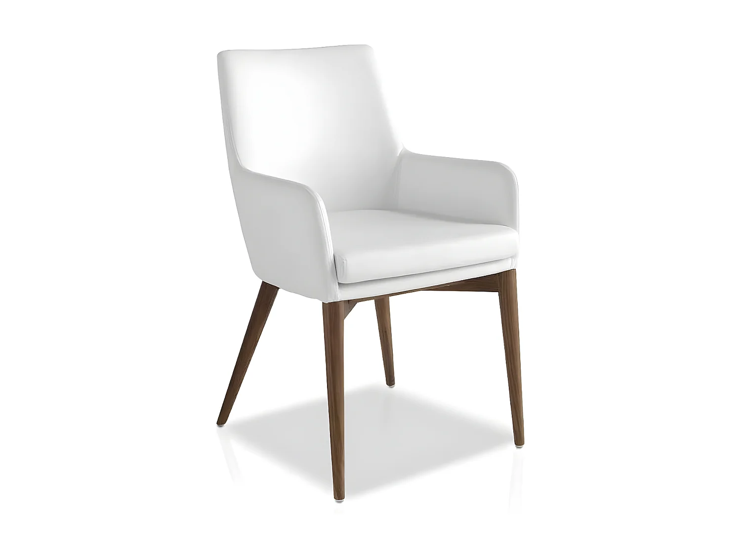 Fauteuil bois noyer et simili cuir Orna - Lot de 2-Couleur Aqua 23 Chocolat