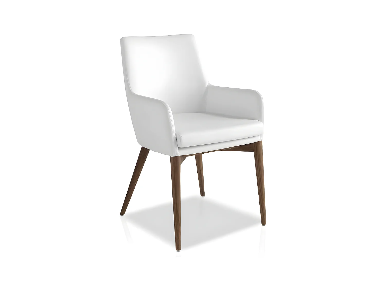 Fauteuil bois noyer et simili cuir Orna - Lot de 2-Couleur Aqua 23 Chocolat