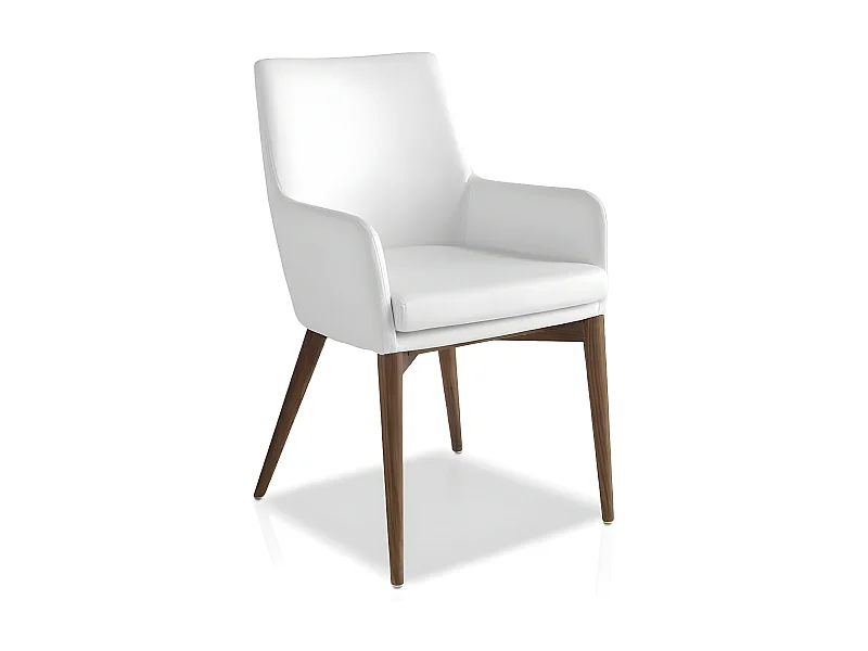 Fauteuil bois noyer et simili cuir Orna - Lot de 2-Couleur Aqua 23 Chocolat