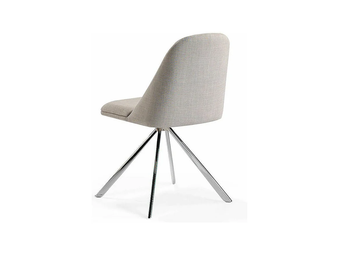 Chaise design simili cuir et pieds acier chromé Manoro-Couleur Aqua 02 Crème