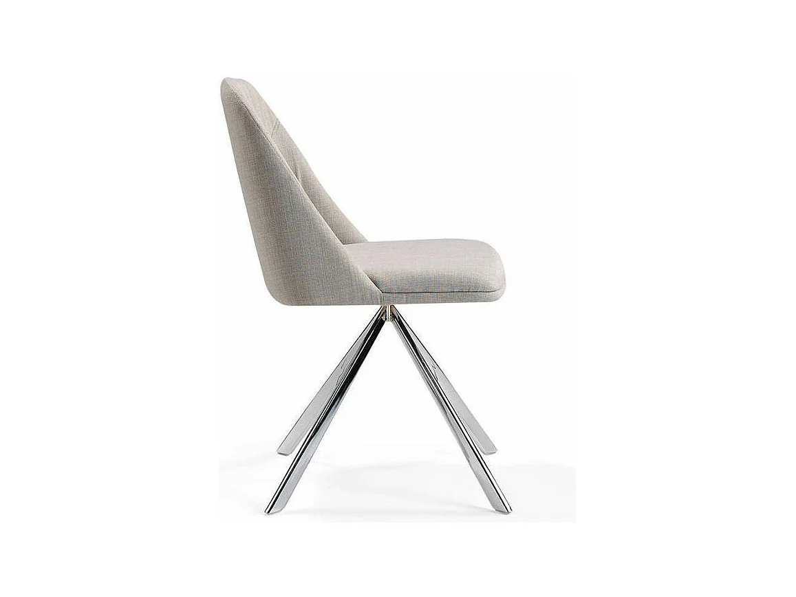 Chaise design simili cuir et pieds acier chromé Manoro-Couleur Aqua 02 Crème