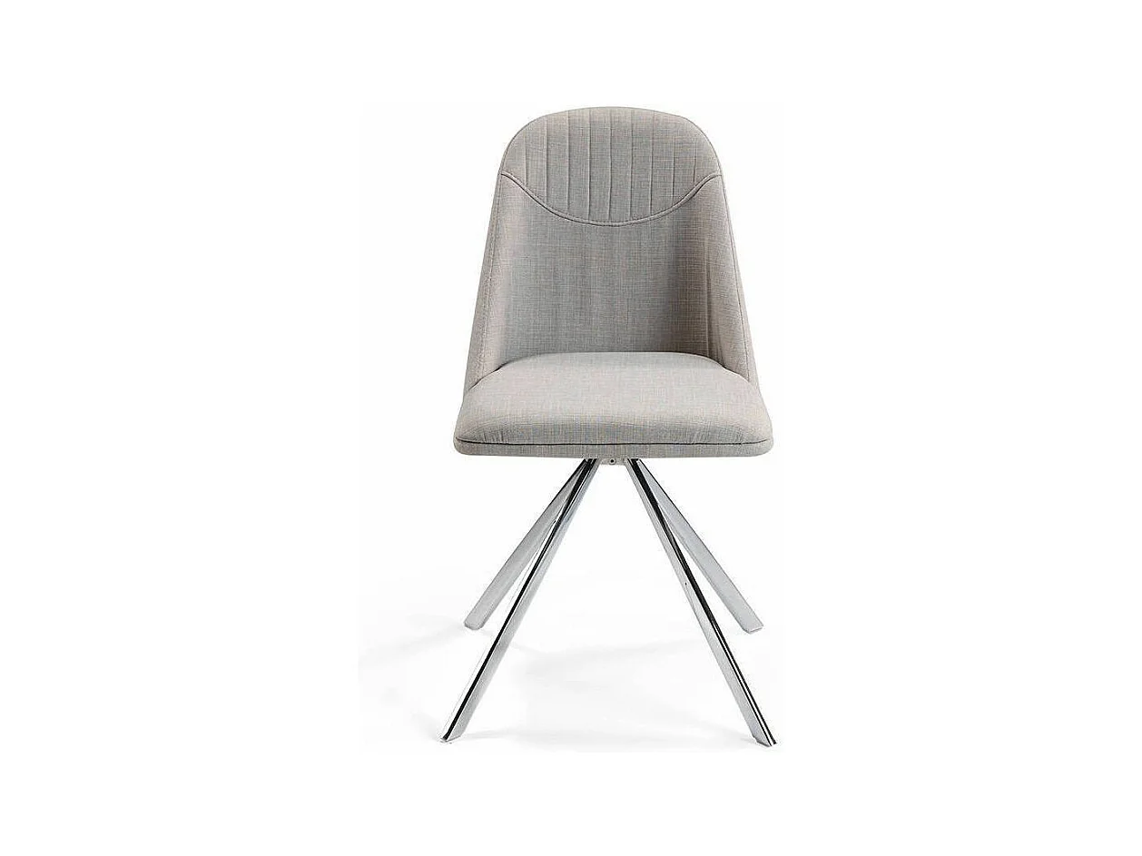 Chaise design simili cuir et pieds acier chromé Manoro-Couleur Aqua 02 Crème