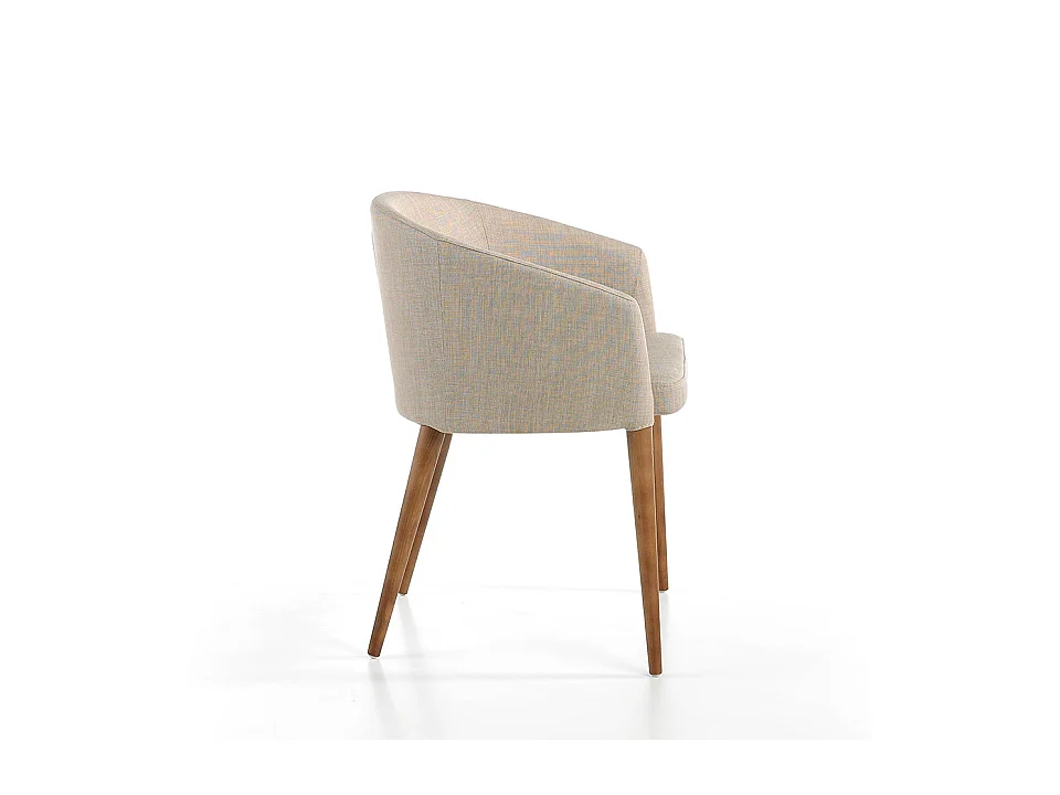 Chaise en bois de frêne et tissu beige Amandine - Lot de 2-Couleur Aqua 11 Camel