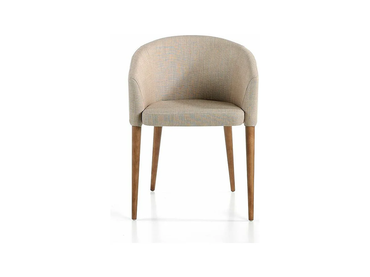 Chaise en bois de frêne et tissu beige Amandine - Lot de 2-Couleur Aqua 11 Camel
