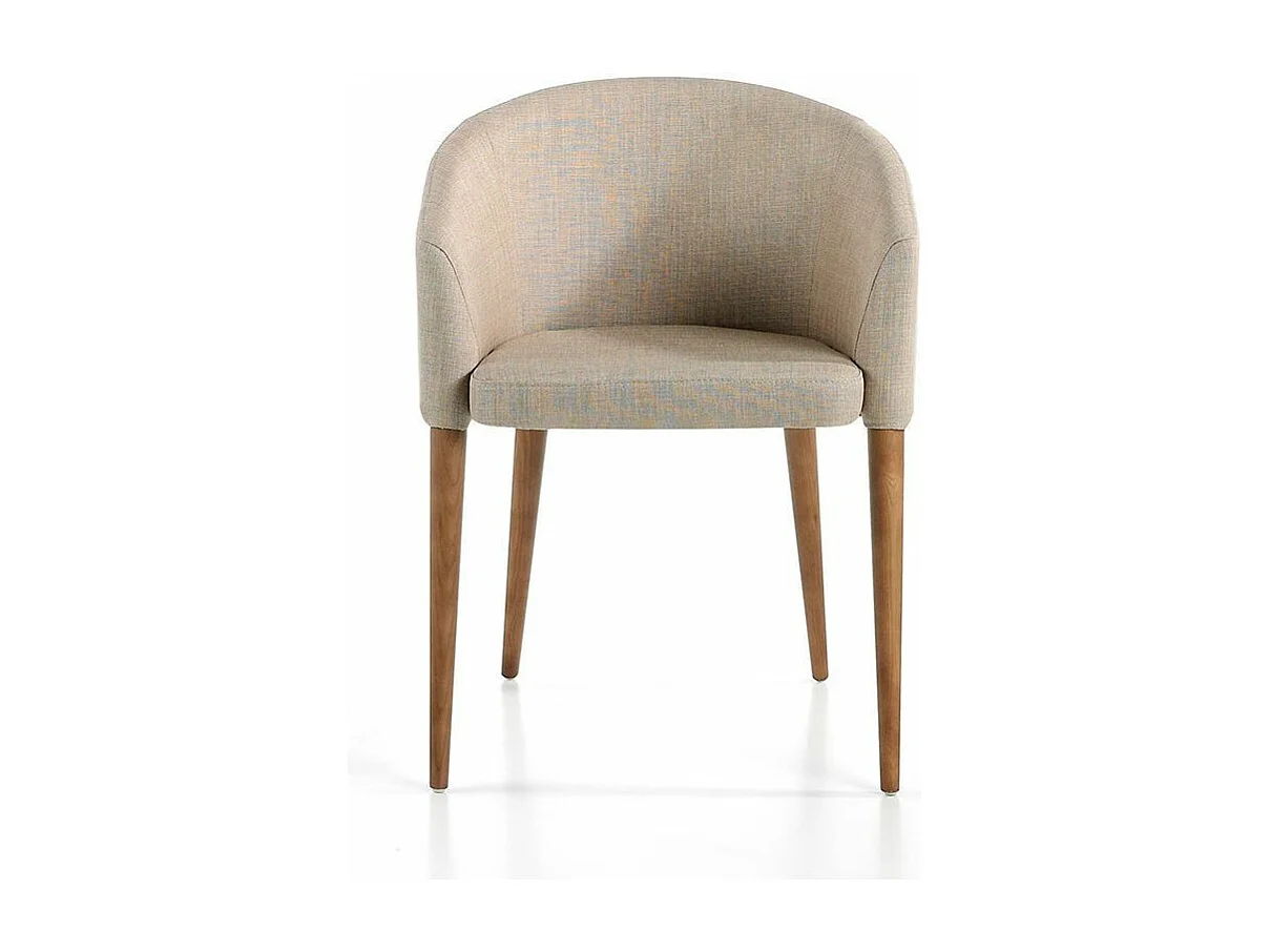 Chaise en bois de frêne et tissu beige Amandine - Lot de 2-Couleur Aqua 11 Camel