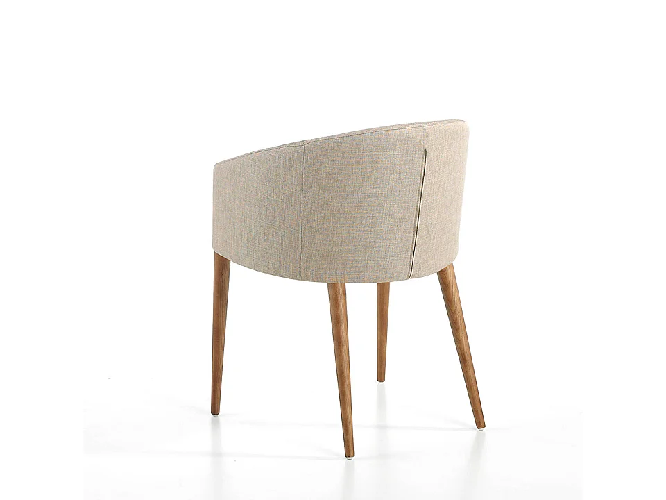 Chaise en bois de frêne et tissu beige Amandine - Lot de 2-Couleur Aqua 11 Camel