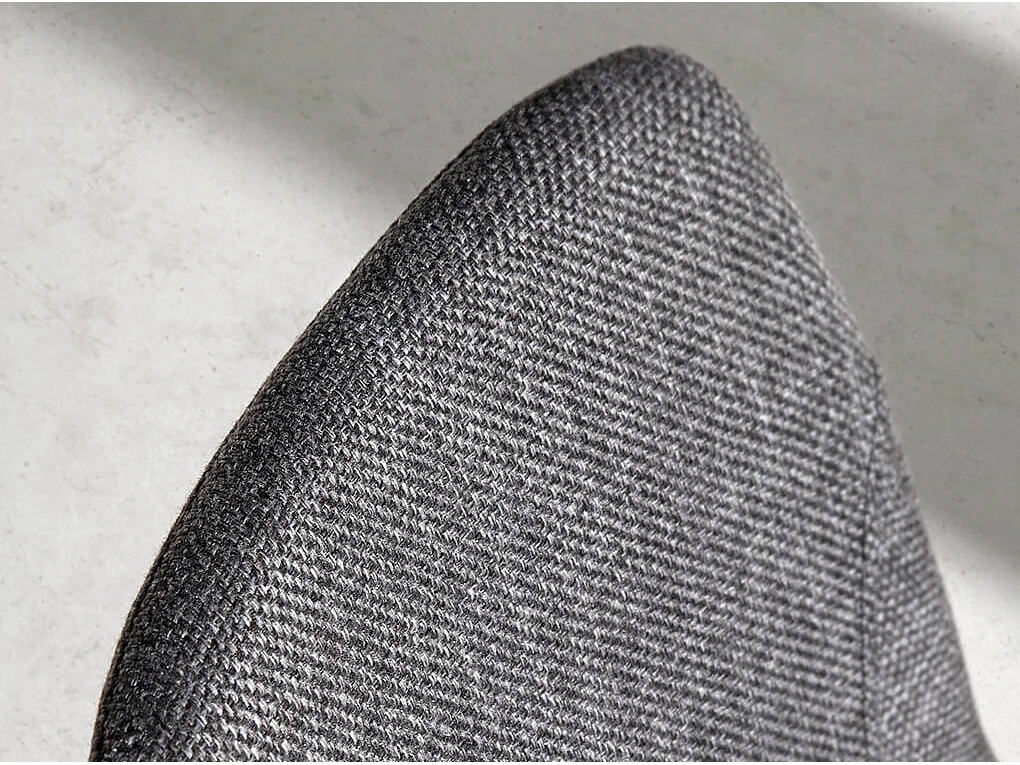 Chaise pivotante tissu gris et pieds acier noir Ella - Lot de 2-Couleur MIRAGE 67