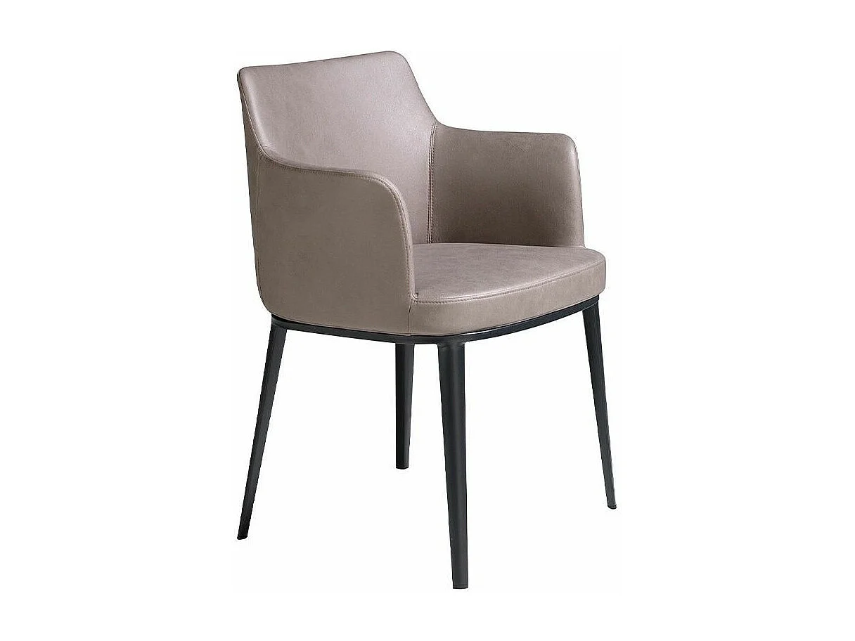 Chaise en tissu de vison et pieds en acier noir Raka - Lot de 2-Couleur DUO 15