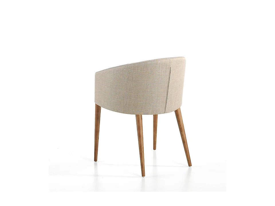 Chaise en bois de frêne et tissu beige Amandine - Lot de 2-Couleur Aqua 18 Taupe foncé