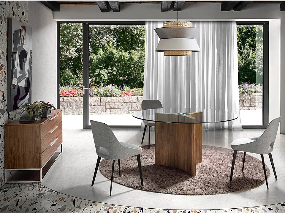 Chaise en tissu blanc et pieds en acier noir Barbra - Lot de 2-Couleur DUO 14