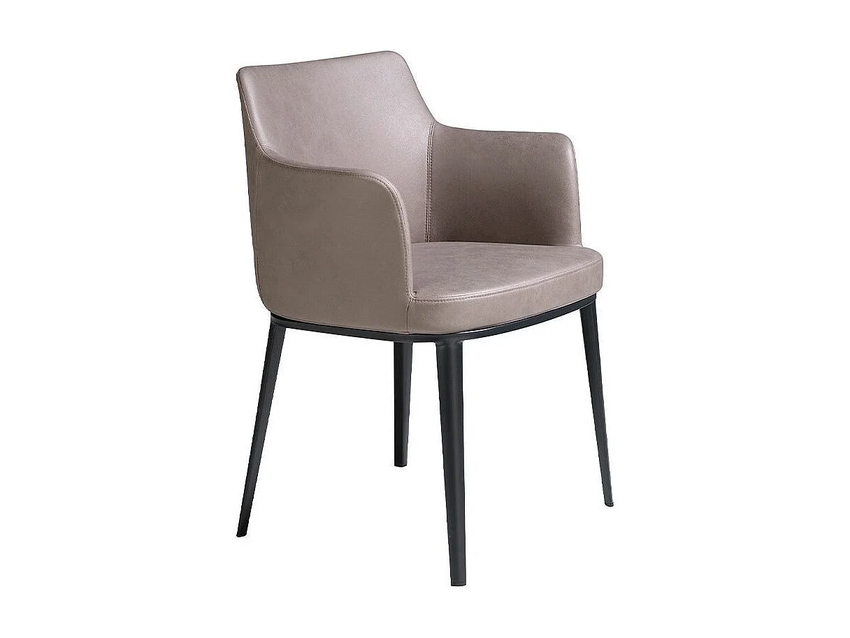 Chaise en tissu de vison et pieds en acier noir Raka - Lot de 2-Couleur DUO 40