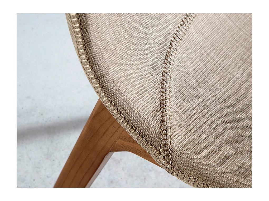 Silla Béa de madera de fresno y tela beige - Juego de 2-Color Aqua 11 Camel