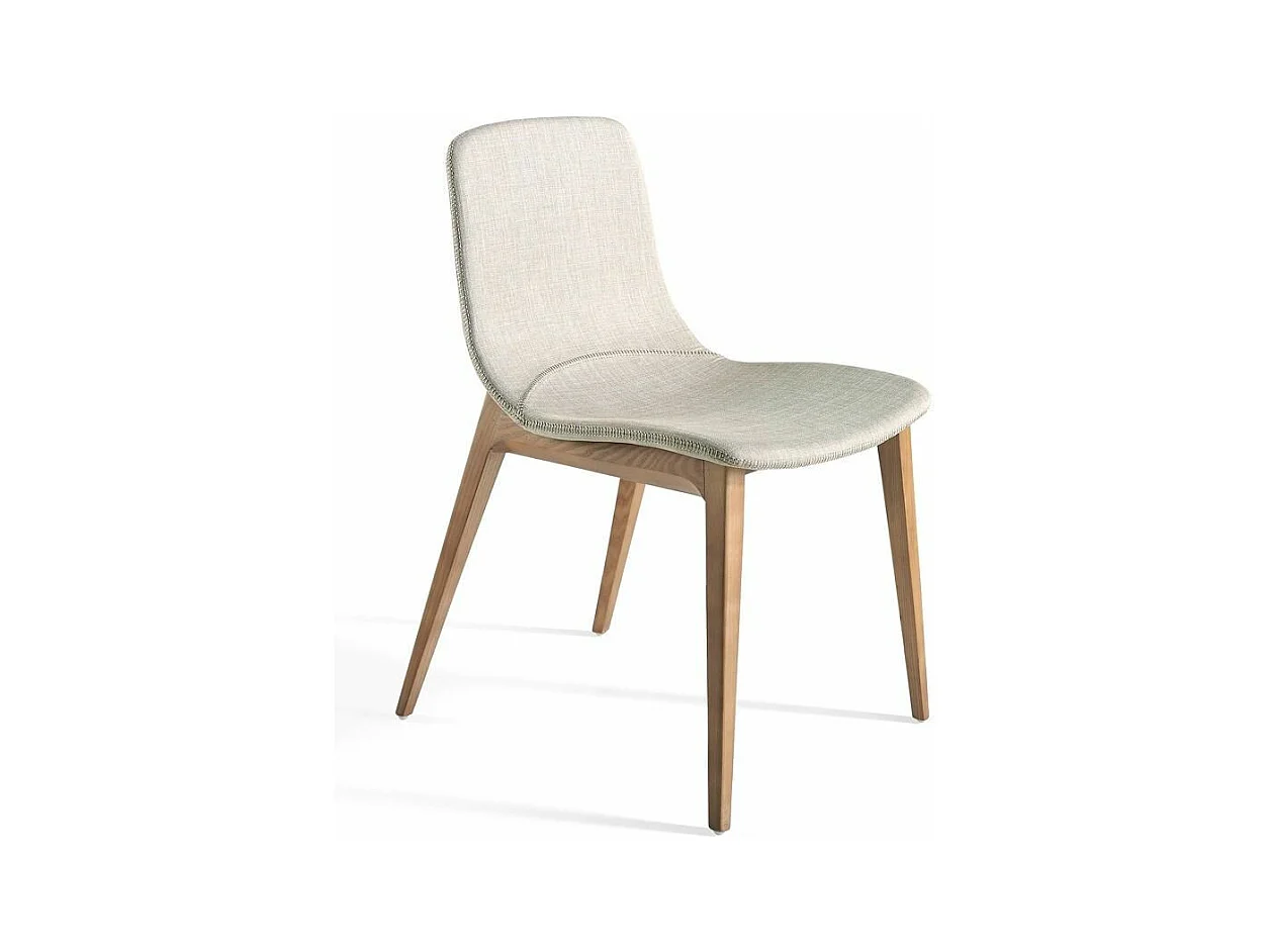 Silla Béa de madera de fresno y tela beige - Juego de 2-Color Aqua 11 Camel