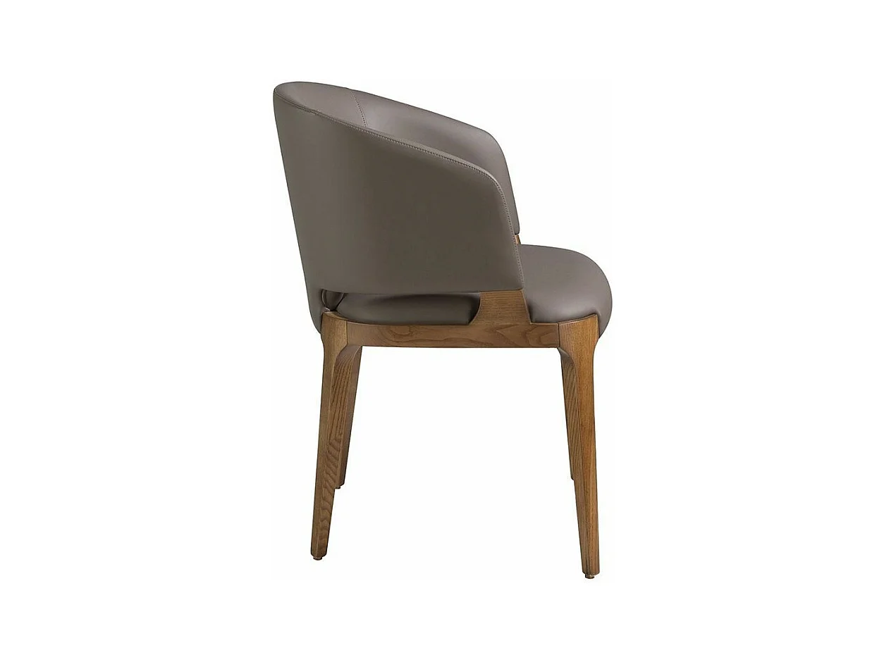 Chaise en bois de frêne et cuir taupe Alissia-Couleur Aqua 90 Noir