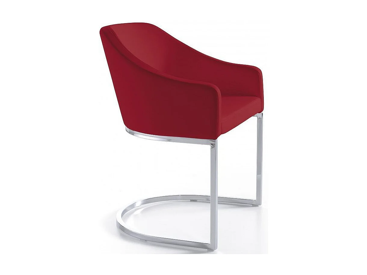 Fauteuil design simili cuir et pieds acier inoxydable Arka - Lot de 2-Couleur Aqua 25 Bordeaux