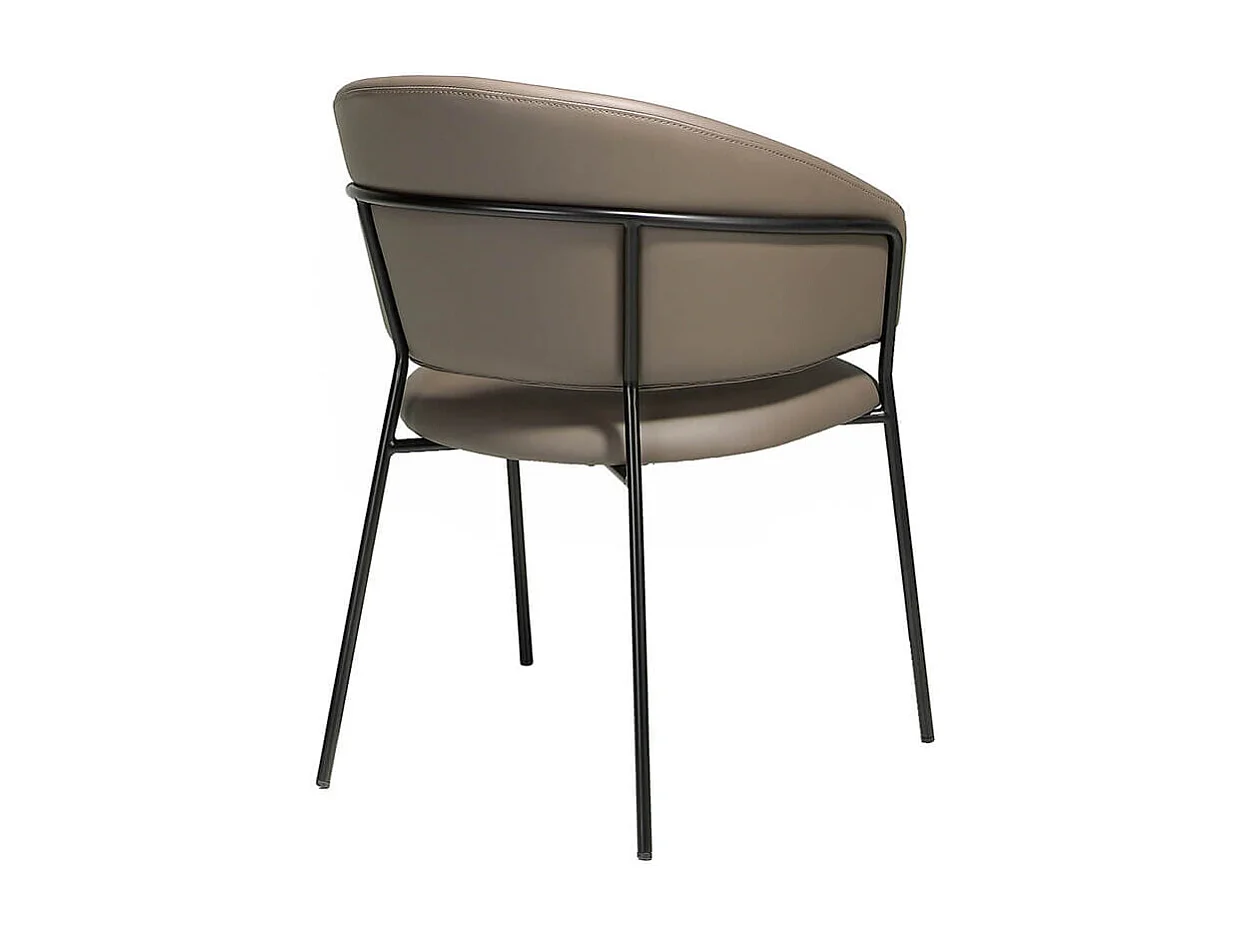 Chaise similicuir de vison et pieds acier noir Rody - Lot de 2-Couleur MIRAGE 63