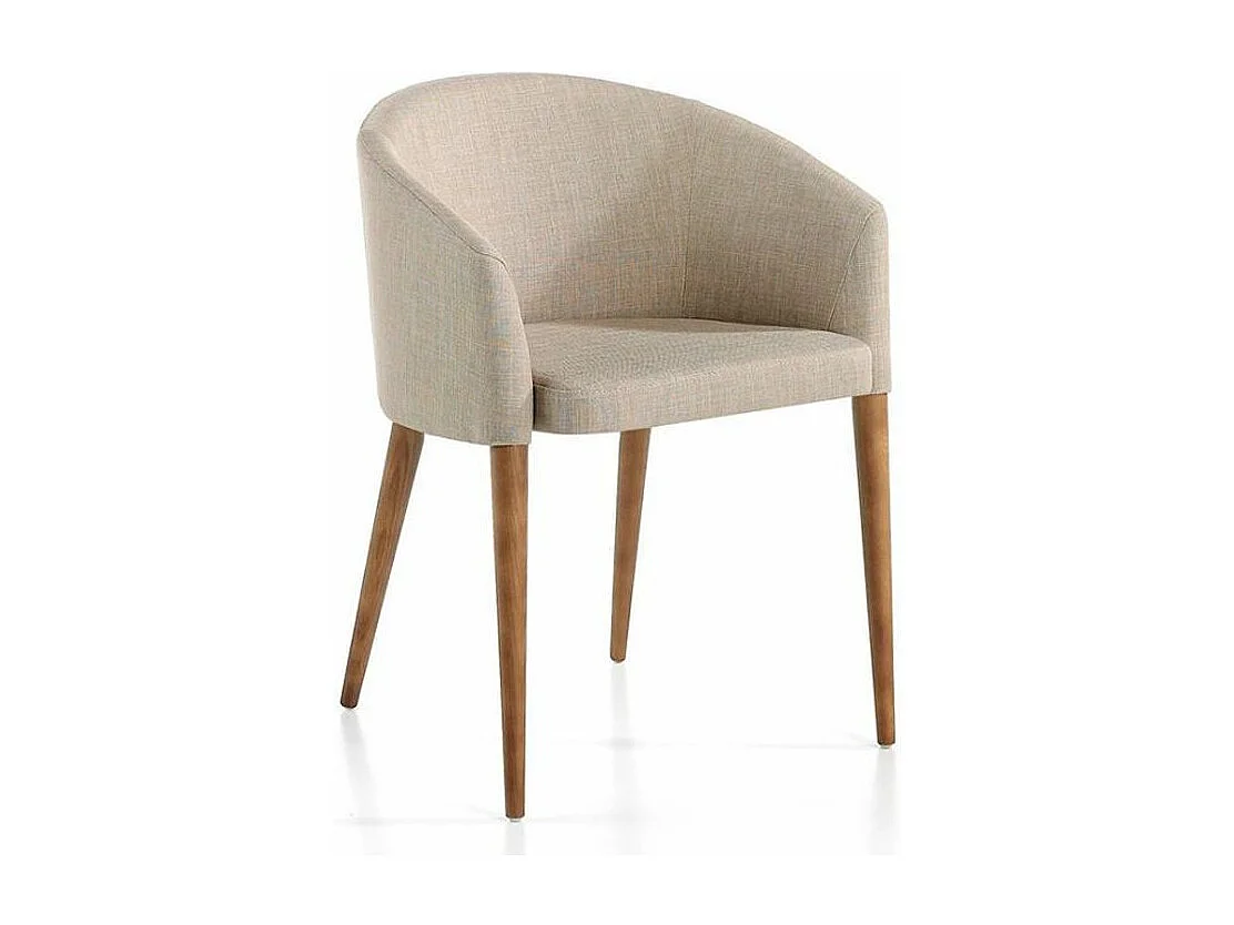 Fauteuil bois noyer et tissu Briza - Lot de 2-Couleur DUO 04