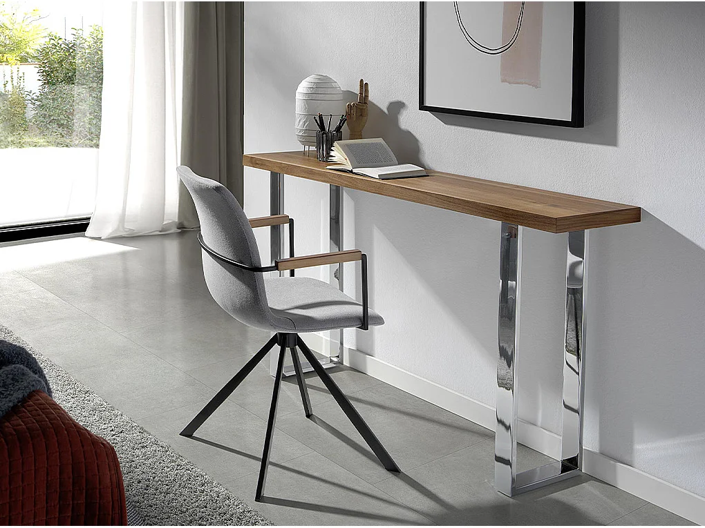 Draaistoel in grijze stof en zwarte stalen poten Jade - Set van 2-Kleur MIRAGE 30