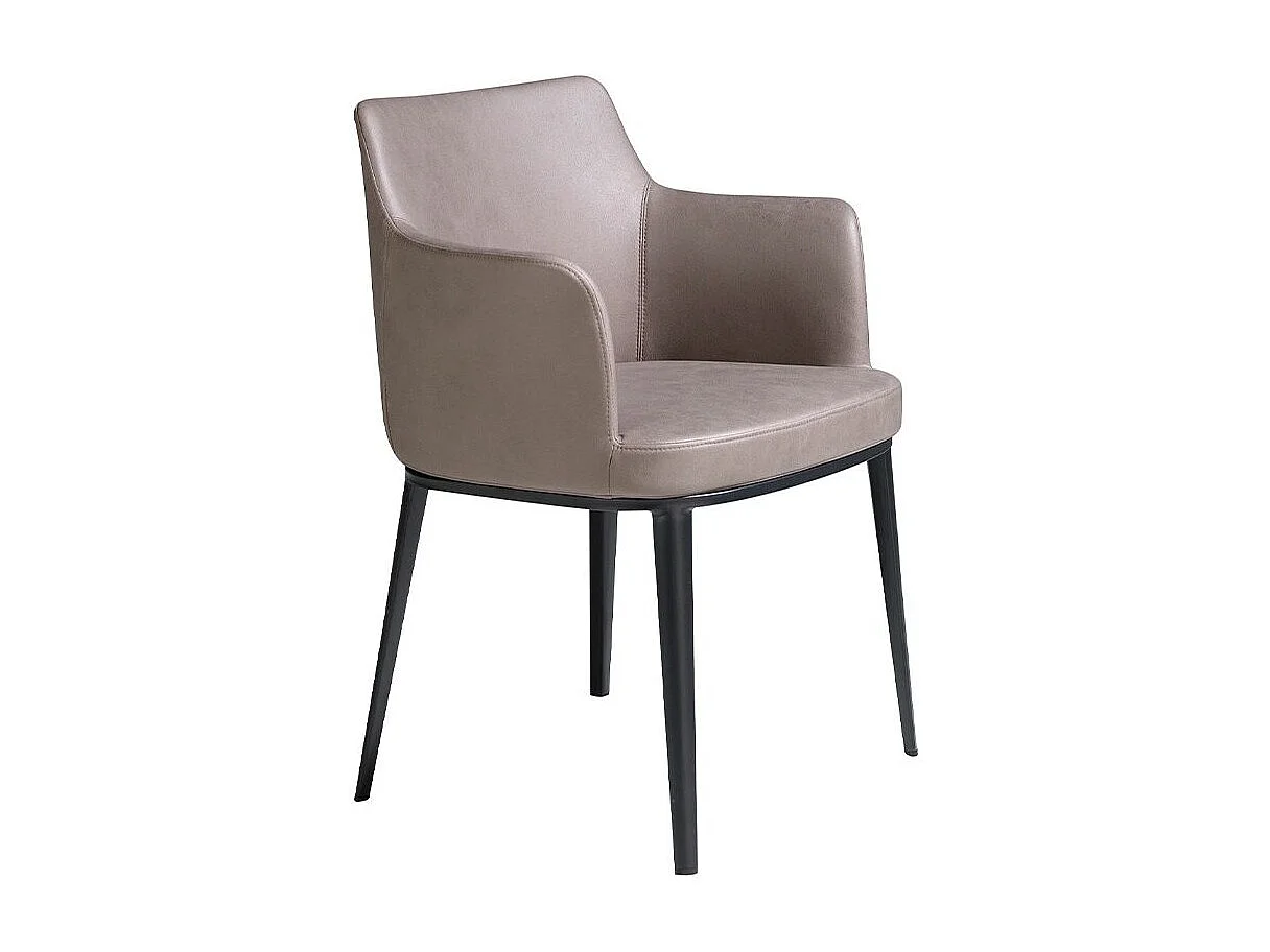 Chaise en tissu de vison et pieds en acier noir Raka - Lot de 2-Couleur MIRAGE 53