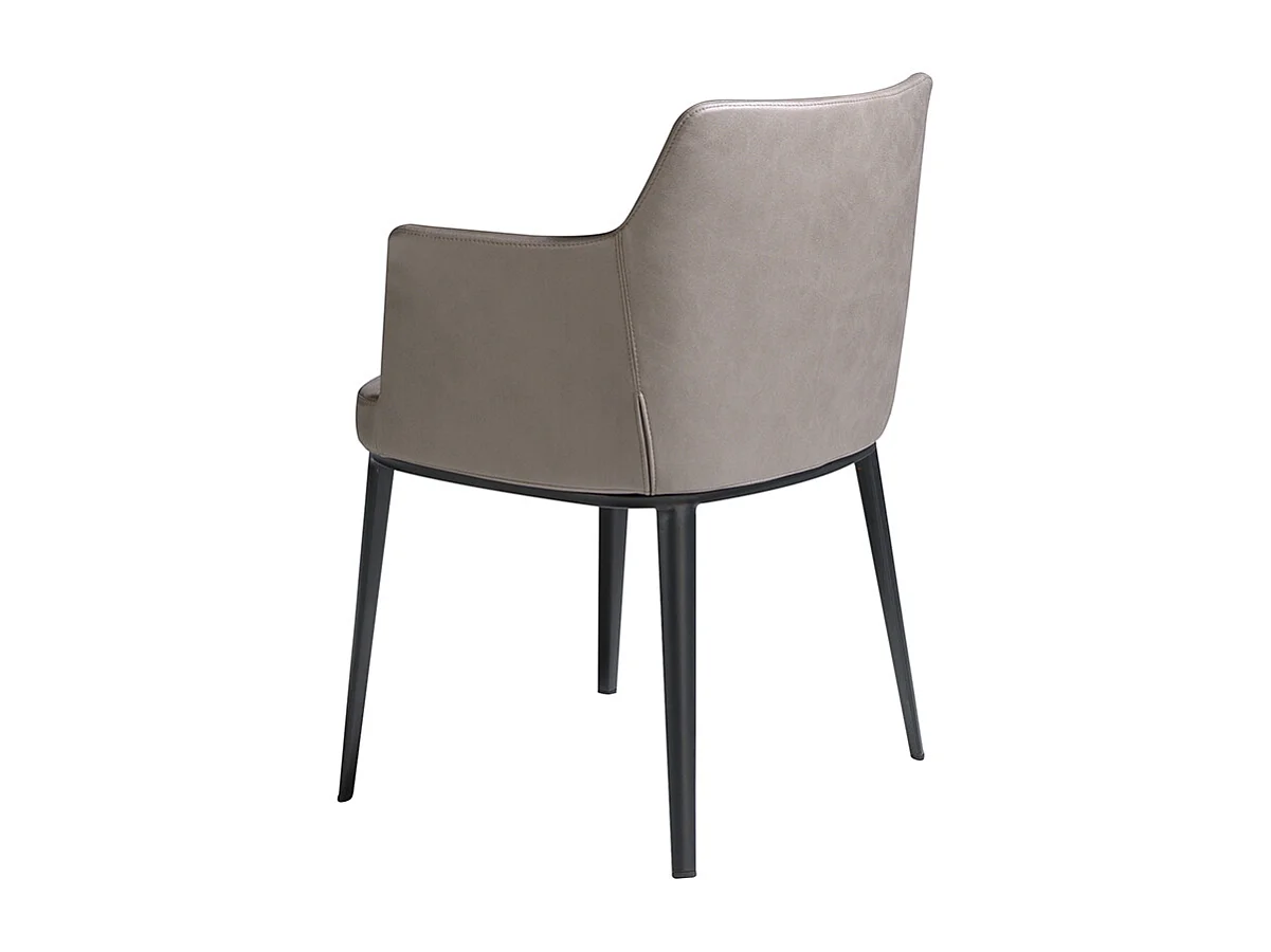 Chaise en tissu de vison et pieds en acier noir Raka - Lot de 2-Couleur MIRAGE 63