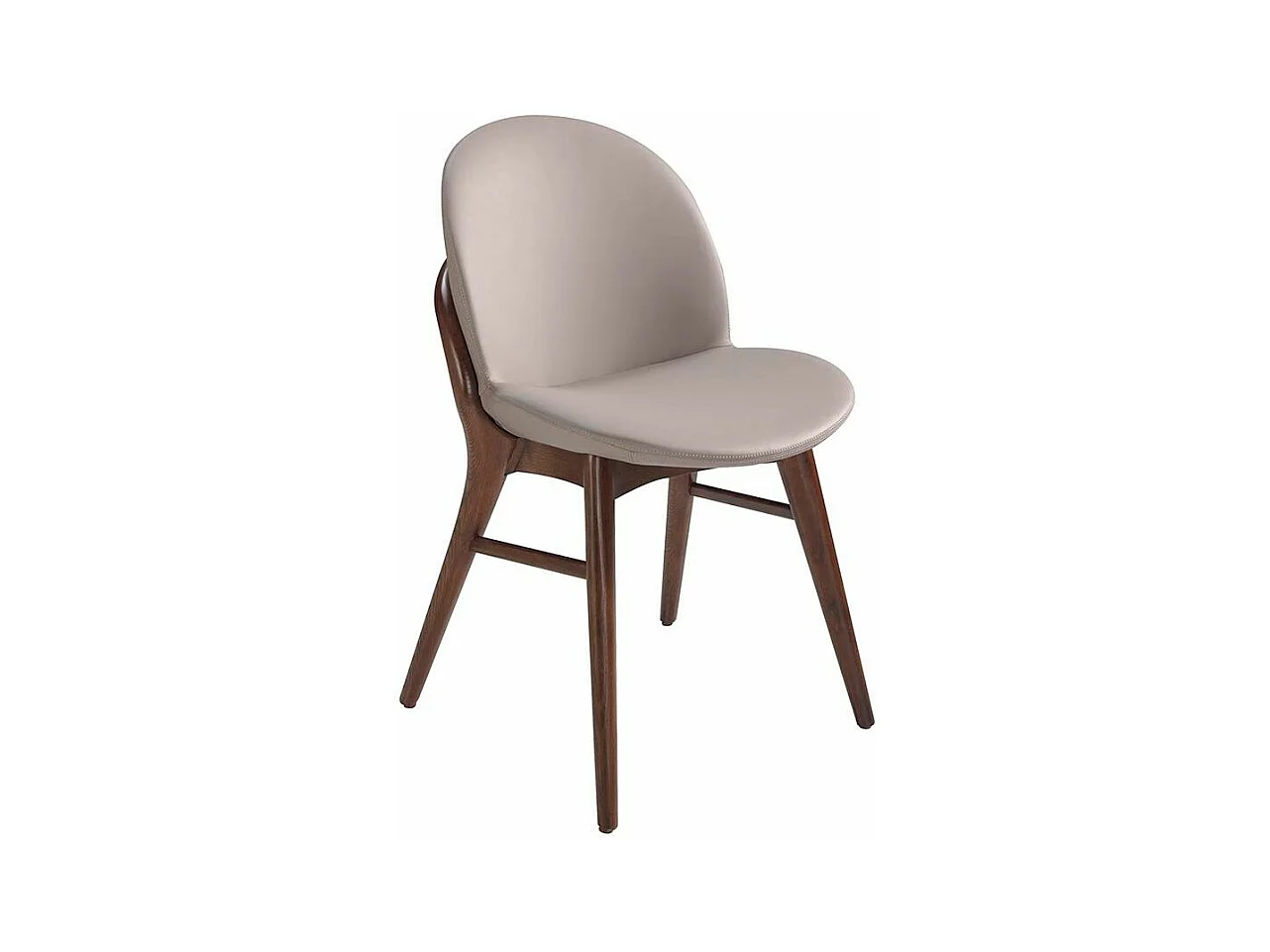 Chaise en bois de frêne couleur noyer et cuir Sabry
