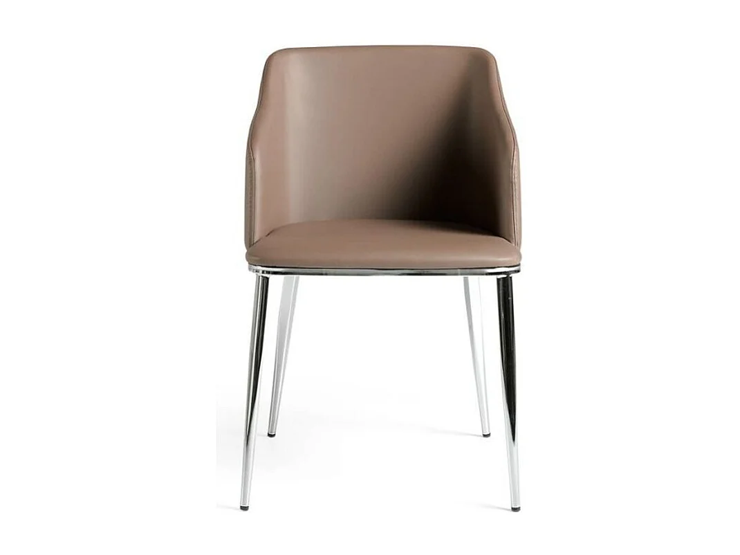 Fauteuil moderne simili et pieds acier chromé Dyana - Lot de 2-Couleur Aqua 42 Vert d'eau