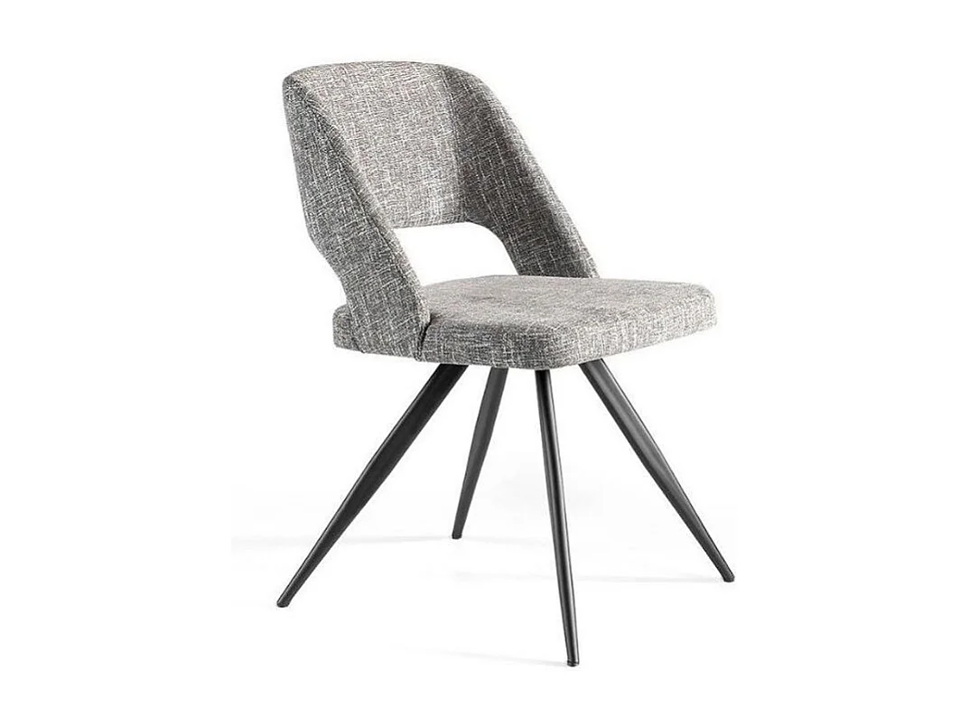 Kaninawa stoffen stoel en zwart stalen poten - set van 2-Kleur DUO 16