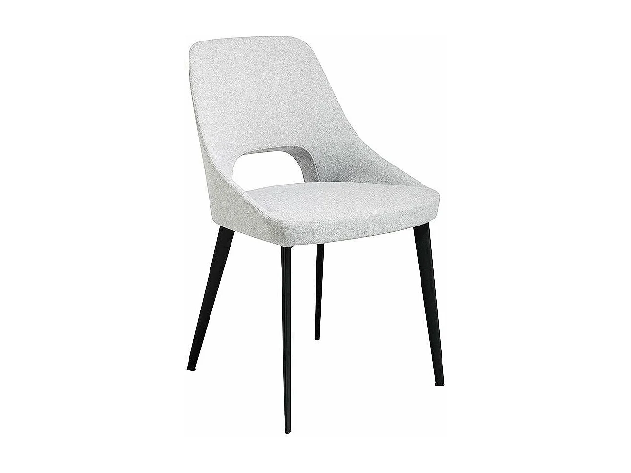 Chaise en tissu blanc et pieds en acier noir Barbra - Lot de 2-Couleur MIRAGE 45