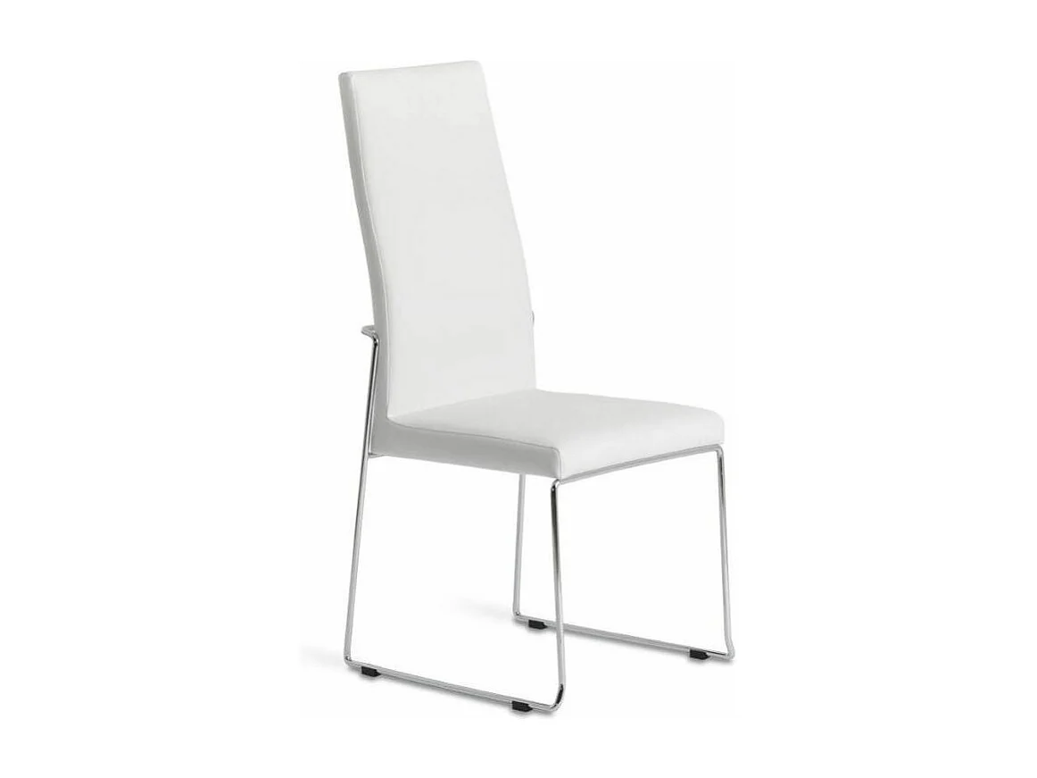 Chaise similicuir et pieds acier inoxydable Capitona - Lot de 4-Couleur Aqua 75 Gris anthracite