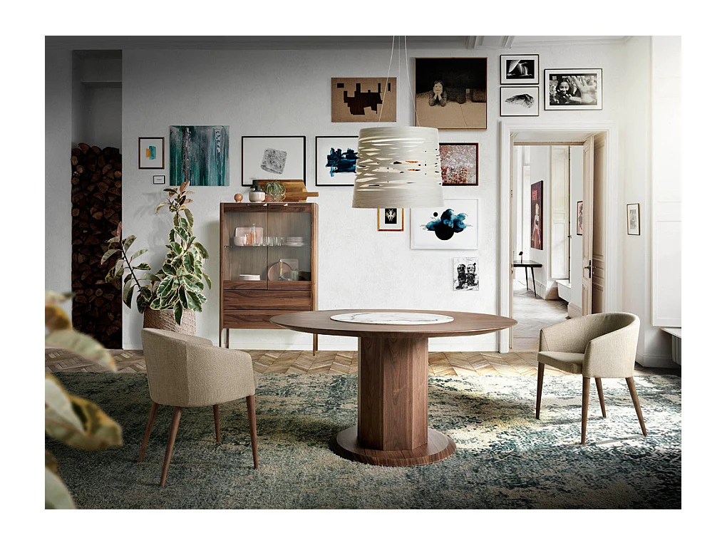Fauteuil van notenhout en Briza-stof - Set van 2-Kleur MIRAGE 10