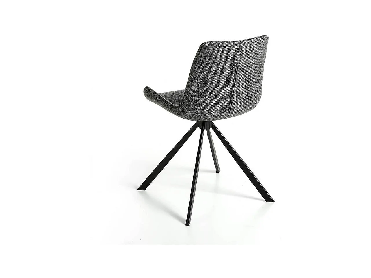 Chaise pivotante tissu gris et pieds acier noir Ella - Lot de 2-Couleur DUO 40