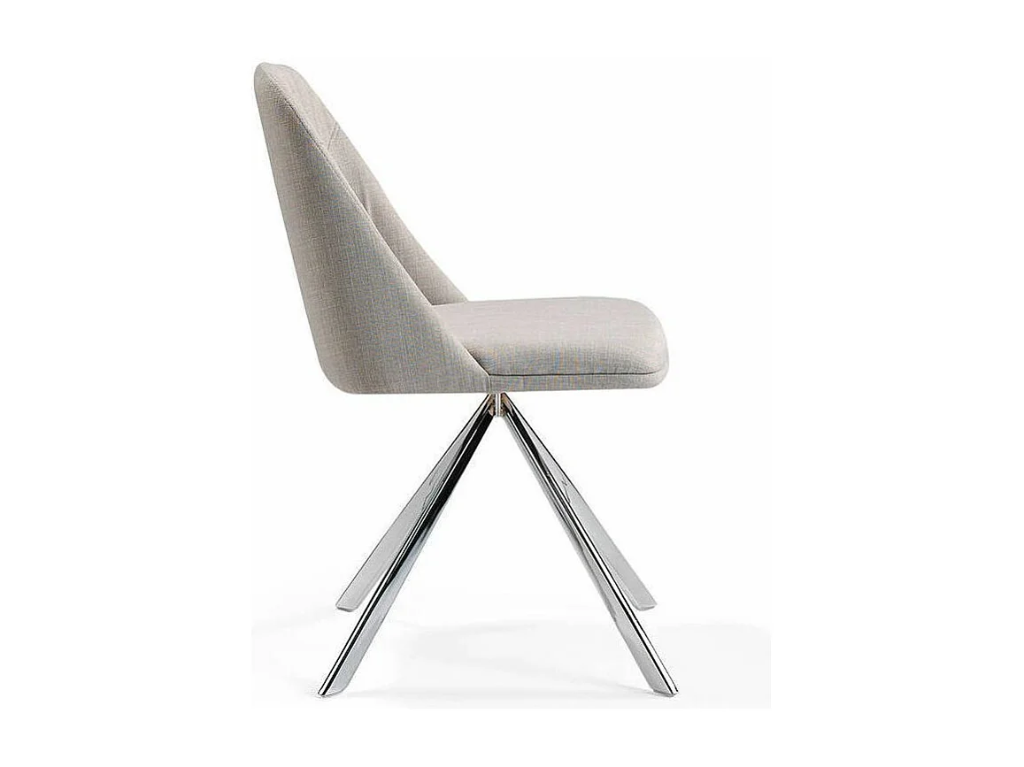 Chaise design simili cuir et pieds acier chromé Manoro-Couleur Aqua 20 Marron