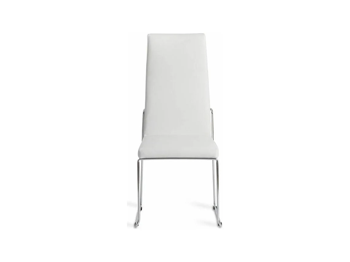 Chaise similicuir et pieds acier inoxydable Capitona - Lot de 4-Couleur Aqua 72 Gris foncé