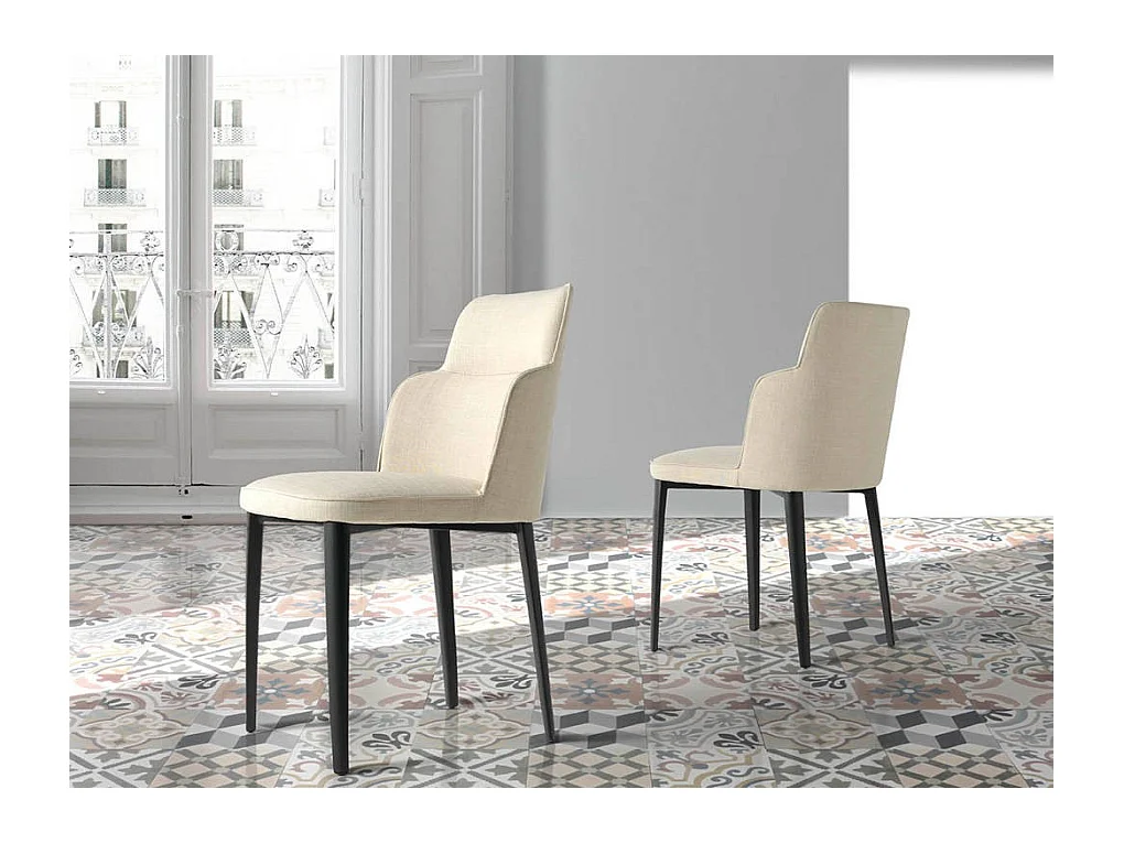 Korona stoffen stoel en stalen poten - set van 2-Kleur MIRAGE 01