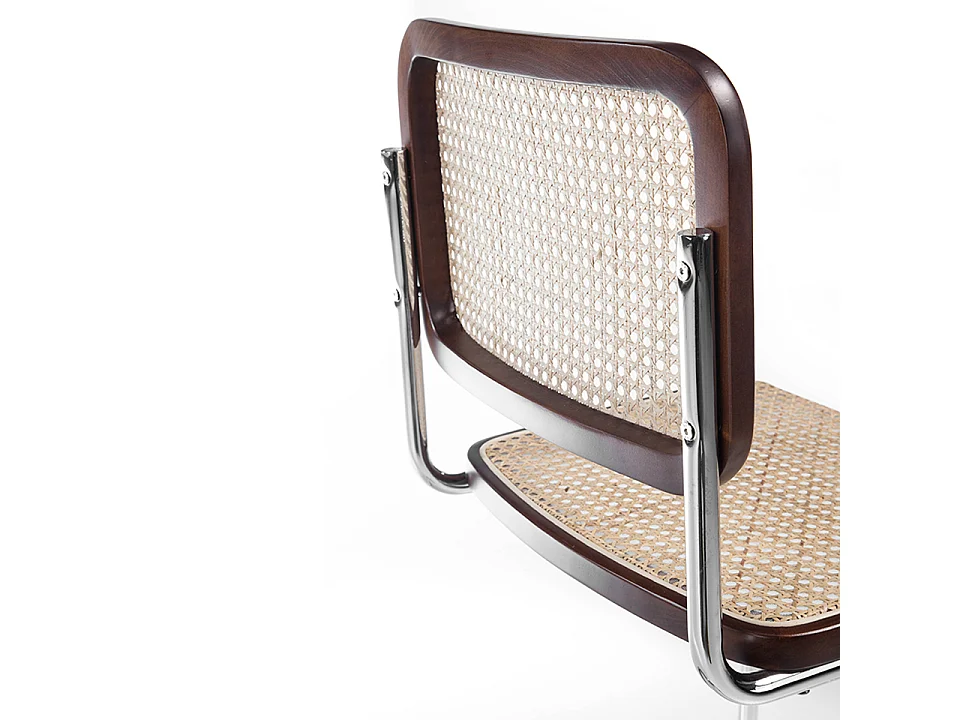 Chaise bois de frêne rotin et pieds en acier Jules - Lot de 2-Couleur Aqua 18 Taupe foncé