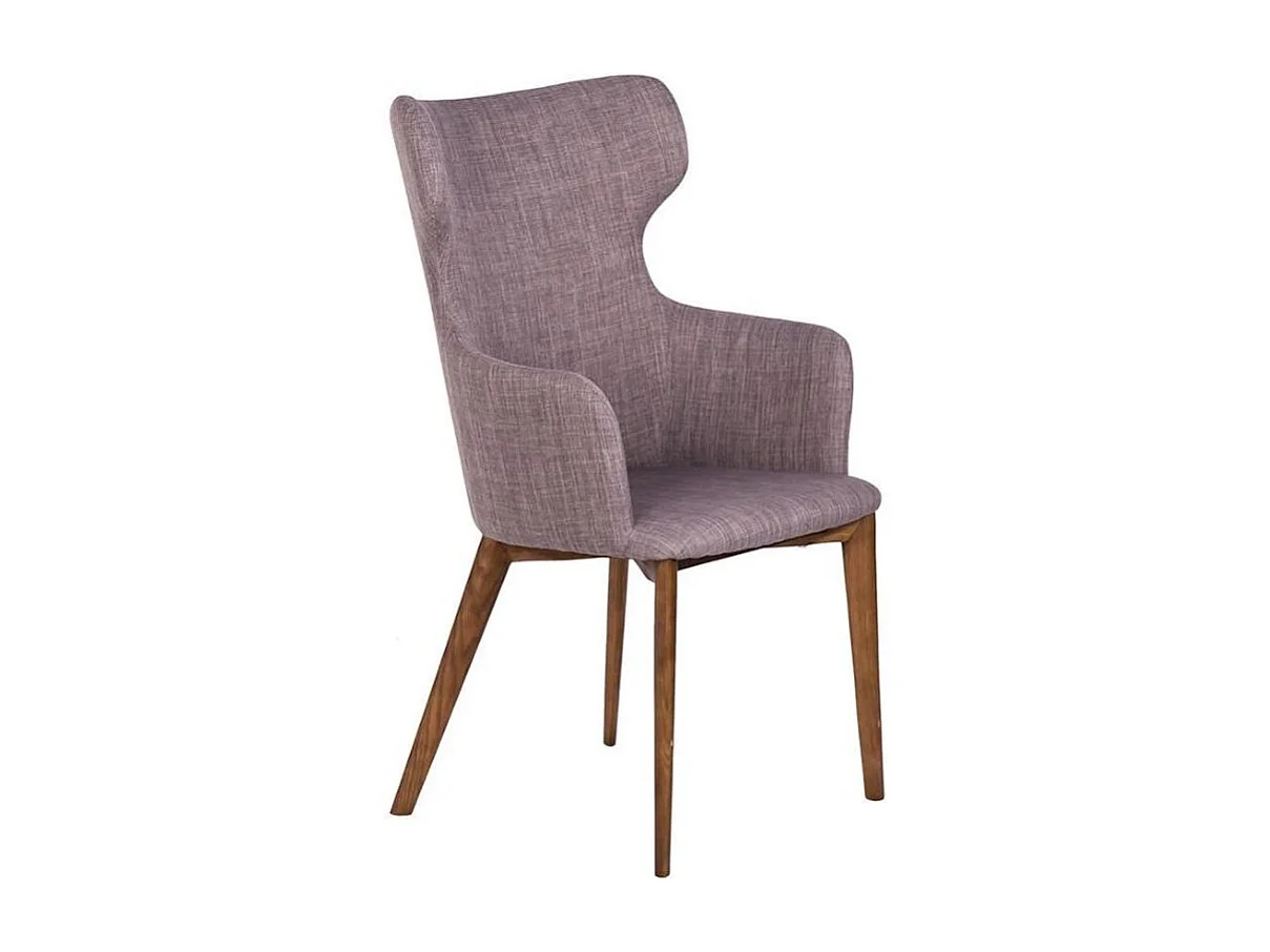 Chaise avec accoudoirs tissu et pieds bois de frêne Paola-Couleur MIRAGE 30