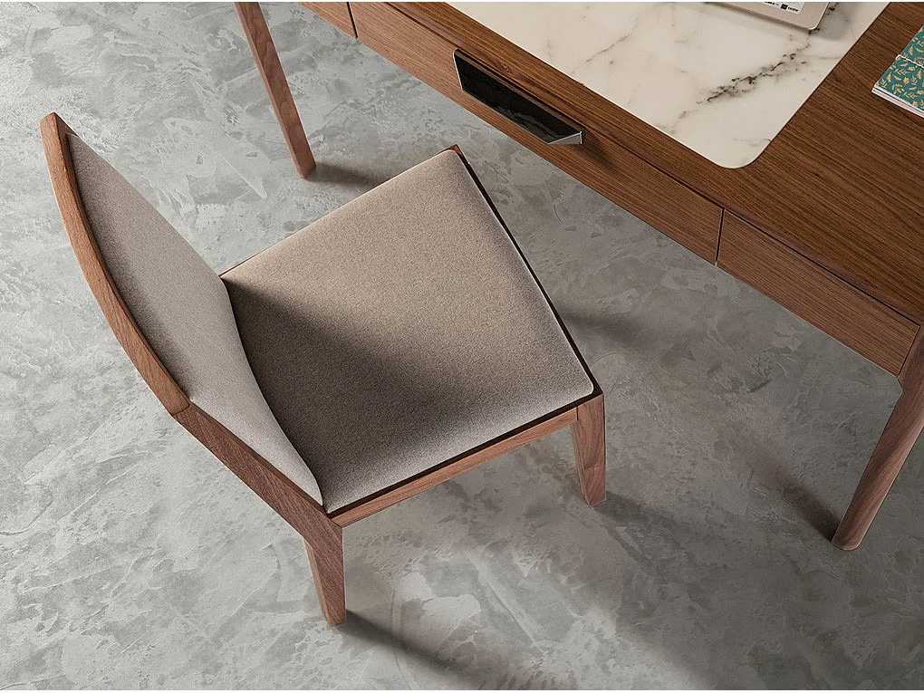 Chaise bois noyer et tissu Louiza - Lot de 2-Couleur MIRAGE 53