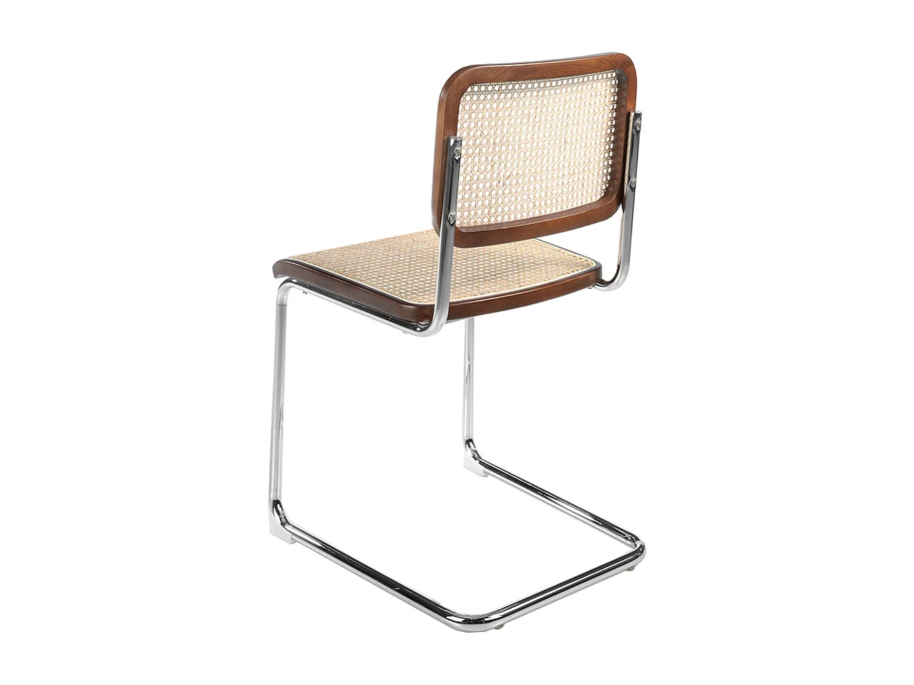 Chaise bois de frêne rotin et pieds en acier Jules - Lot de 2-Couleur Aqua 11 Camel