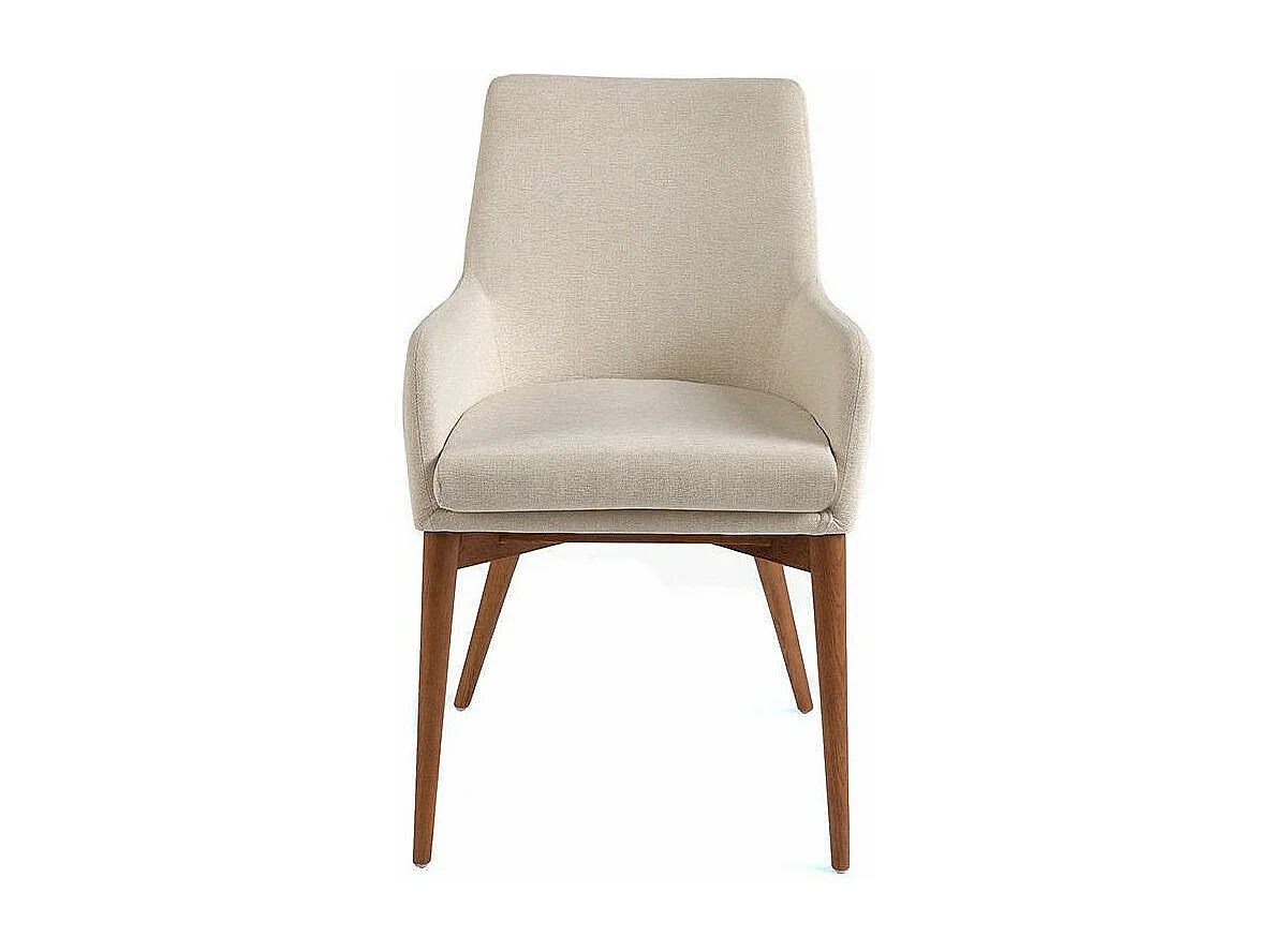 Fauteuil bois noyer et simili cuir Orna - Lot de 2-Couleur Aqua 20 Marron