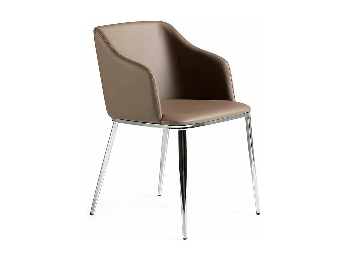 Chaise similicuir marron et pieds acier argent Gael - Lot de 2-Couleur Aqua 61 Bleu clair