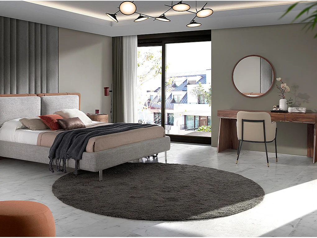 Chaise simili cuir et cuir éco beige et pieds en acier Léo-Couleur MIRAGE 54